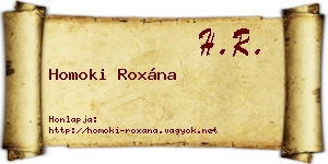 Homoki Roxána névjegykártya